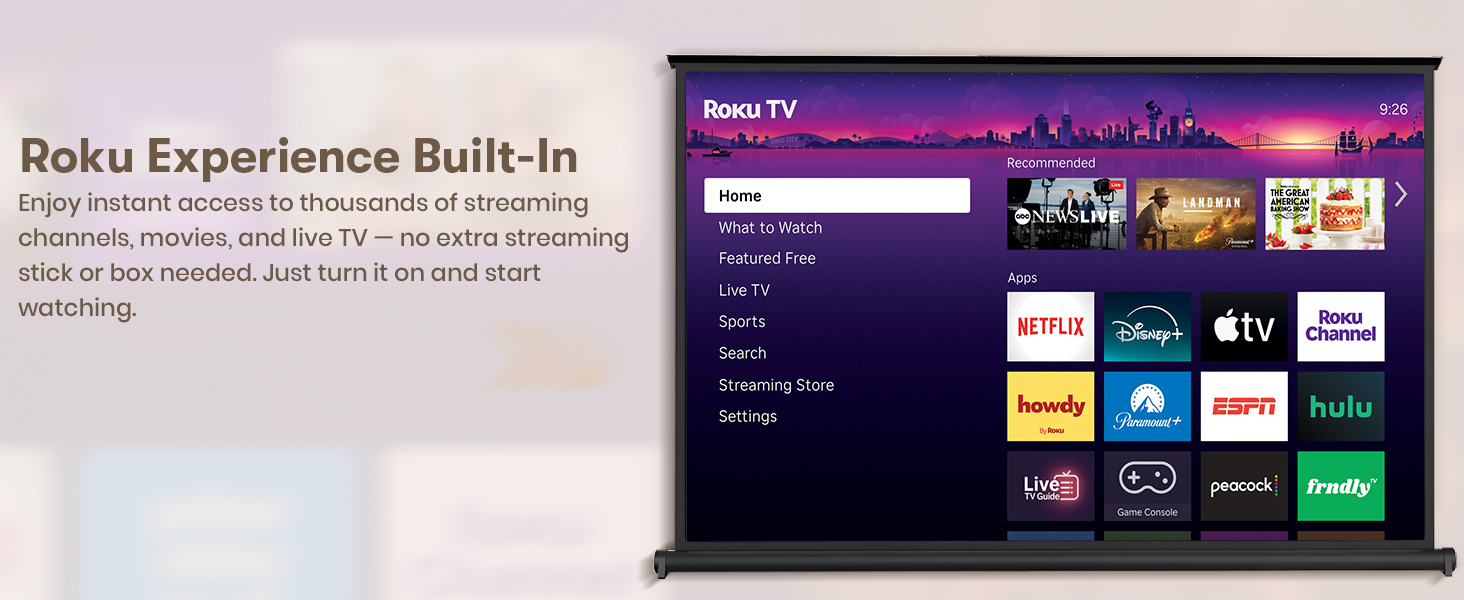 Miroir RK100 Roku TV Smart Projector