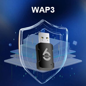 Support WPA3 WiFi 6 WiFi stick uses WPA3 multiple encryption mode, providing the latest security imp