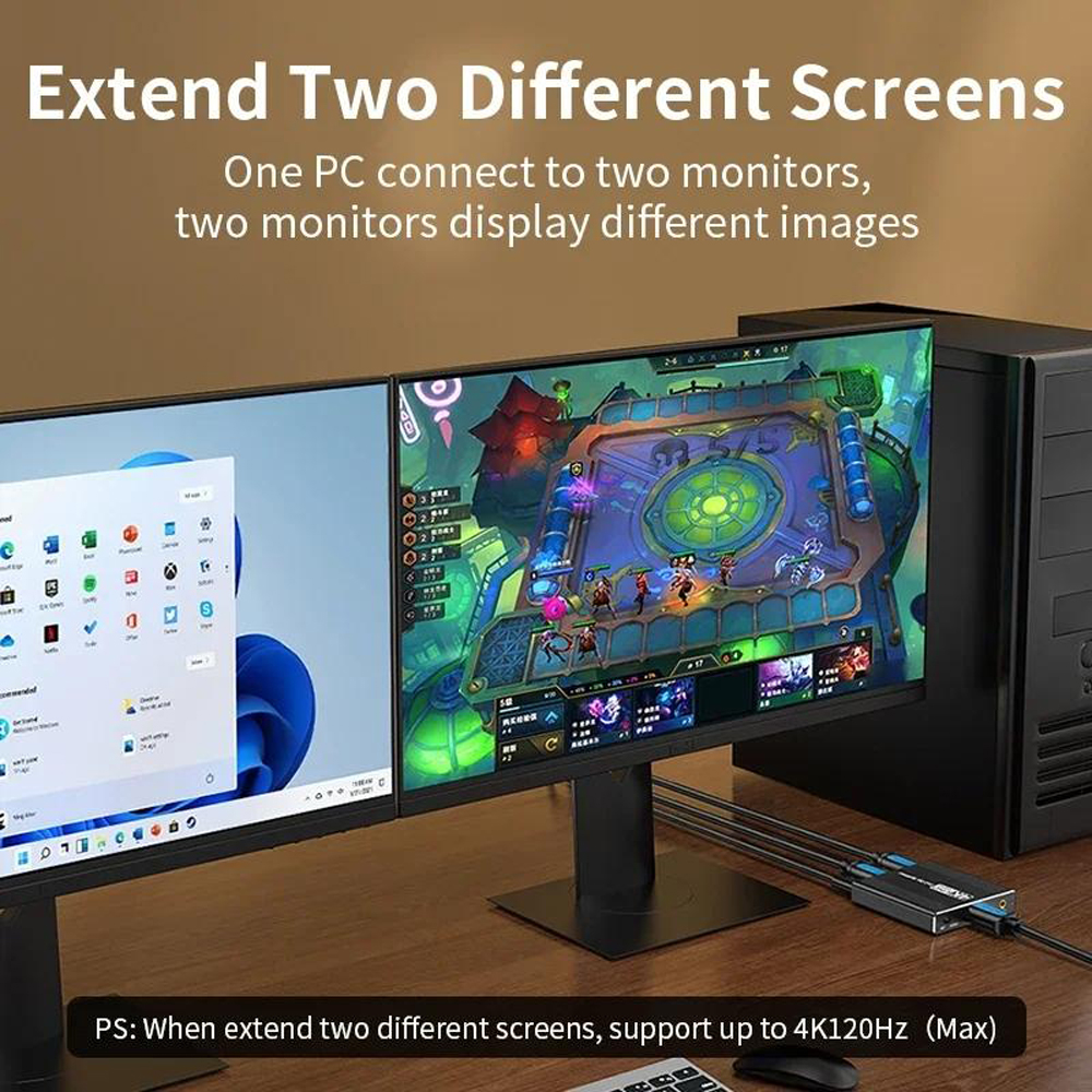 DisplayPort to Dual DisplayPort Adapter