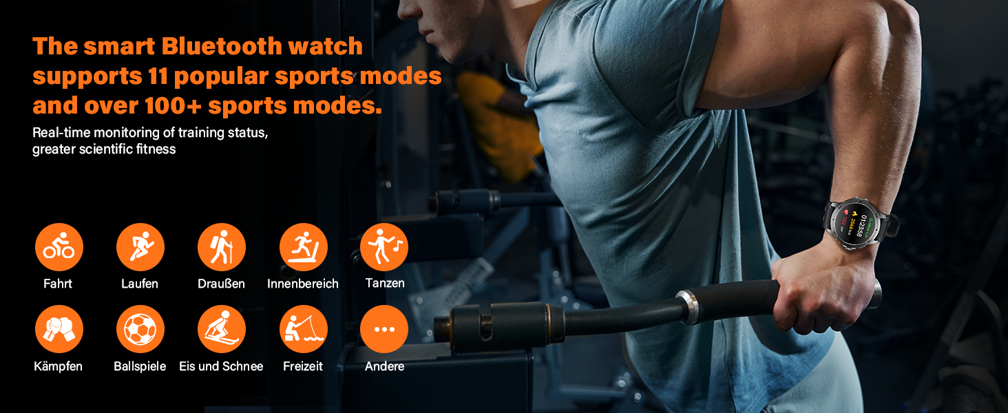 Smart Watches for Men, Bluetooth Smart Watch Answer/Make Calls, 1.43" AMOLED Fitness Watch with Bloo
