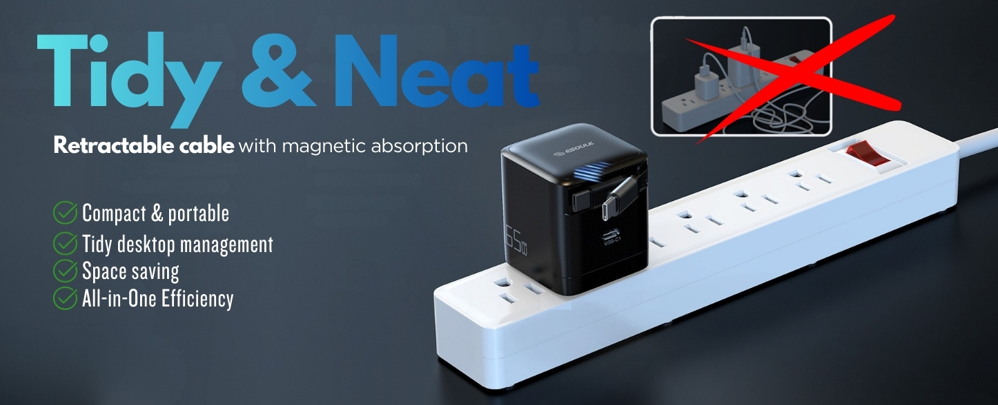 space saving wall charger