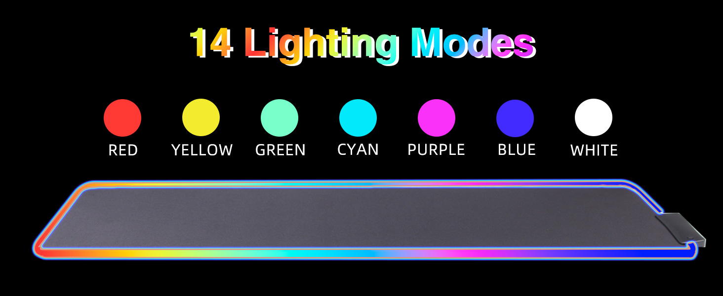 Gaming RGB Mouse Pad with 4 Port USB Hub and 14 Lighting Modes