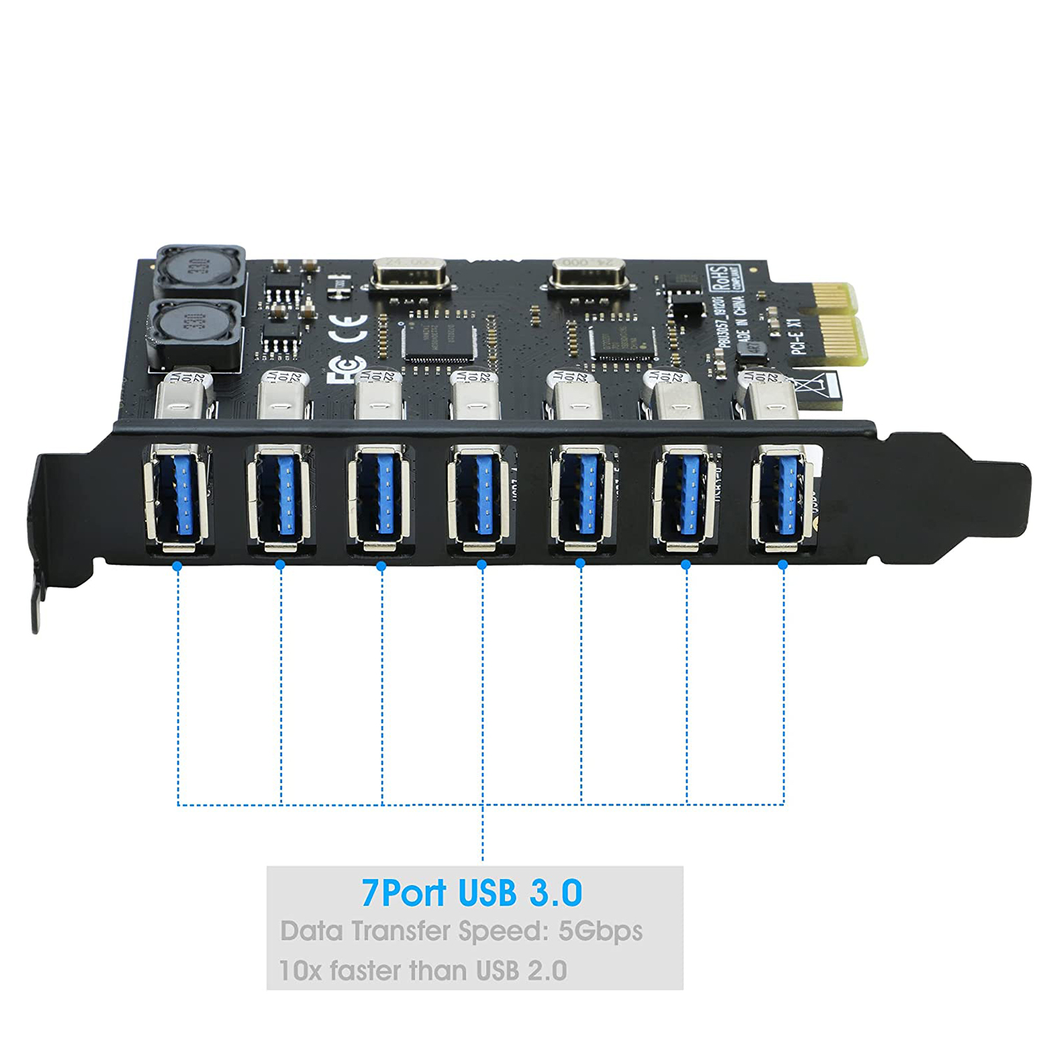 7 port usb 3.0 expansion adapter card