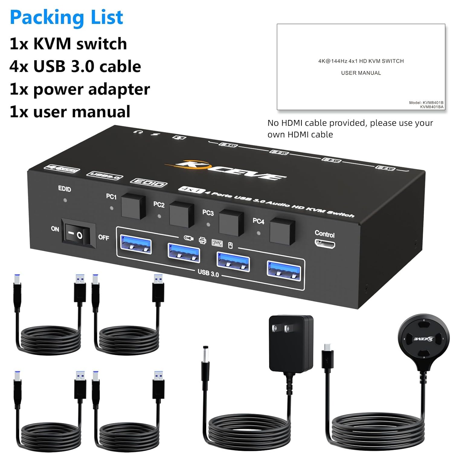 Just use 1*HDMI to connect the KVM and Monitor.