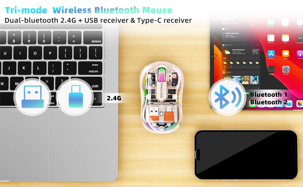 Bluetooth Mouse Stable Connection and Power Efficient