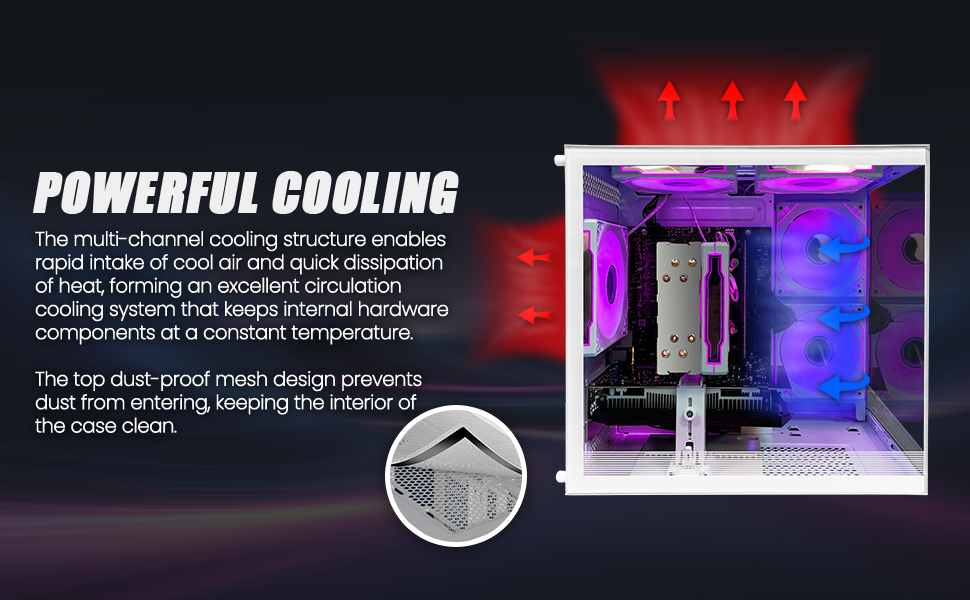 Suevery RGB Gaming Desktop - Intel i5-12400F, RTX 3050 6GB, 16GB DDR4, 1TB NVMe SSD | White Tower,