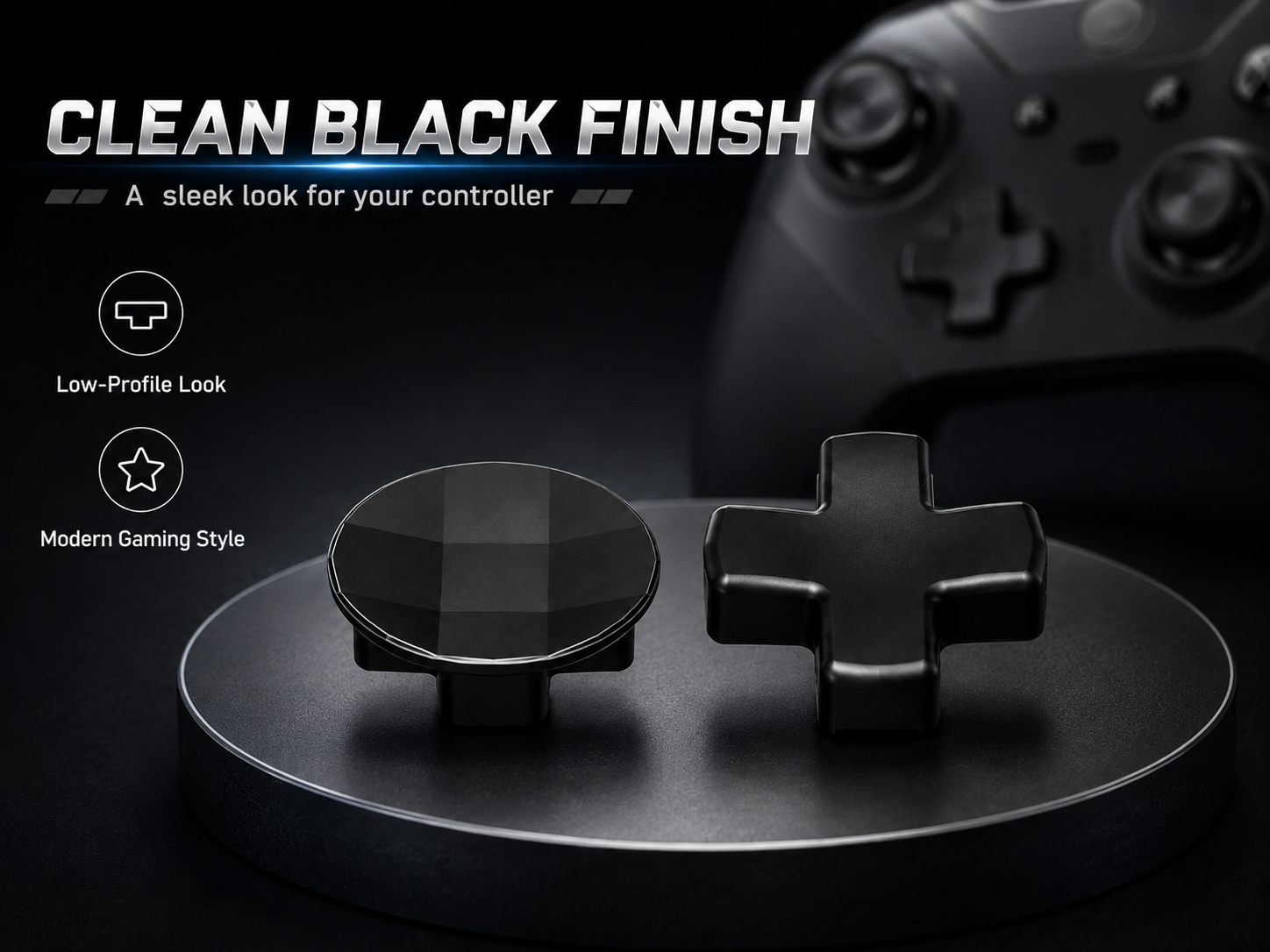 black d-pad replacement, black controller accessories