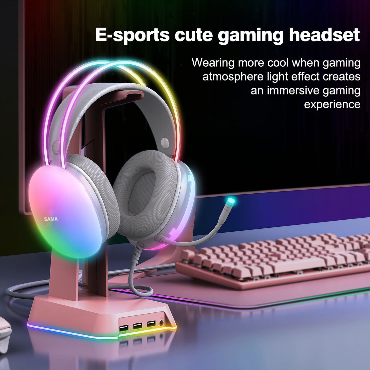 Auriculares Stereo PC / PS4 / PS5 / Xbox Gaming Led RGB COOL Tuned USB 7.1