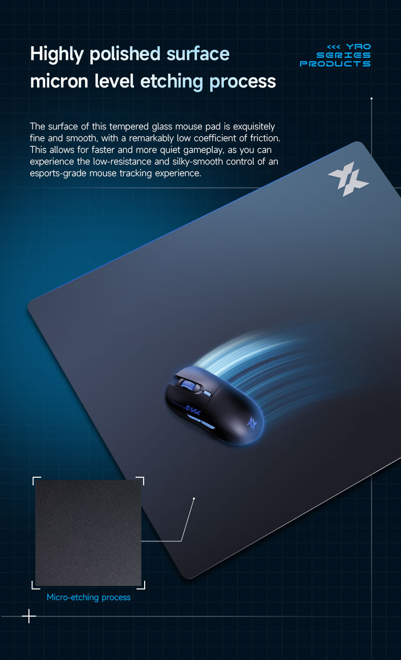 tempered glass Gaming Mouse Pad&Professional Large Mouse Mat &DIY