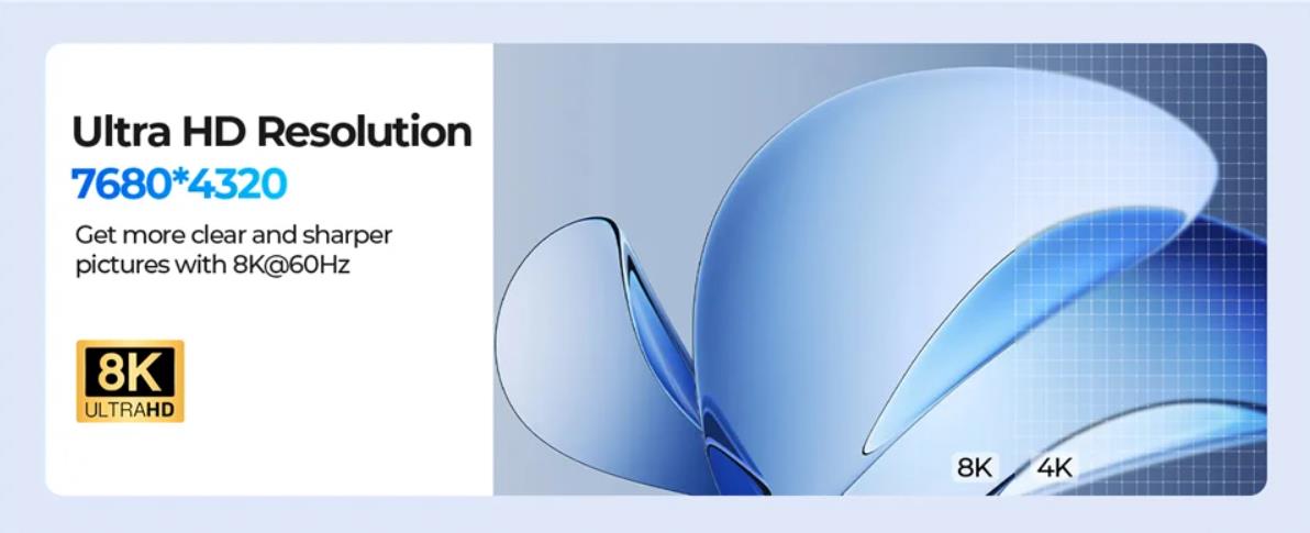 8K@60Hz Resolution:  Experience the future of visual technology with our 8K@60Hz KVM Switch, deliver