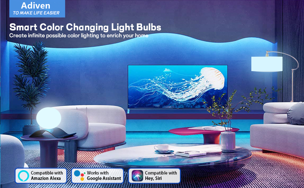 Smart Light Bulbs 4Pack with Remote