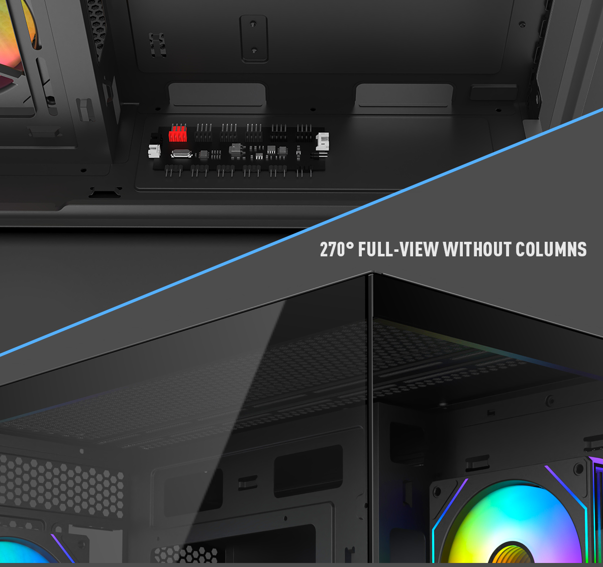 DIYPC ARGB-DC120-TM Black USB3.0 Tempered Glass Micro ATX Gaming Computer Case