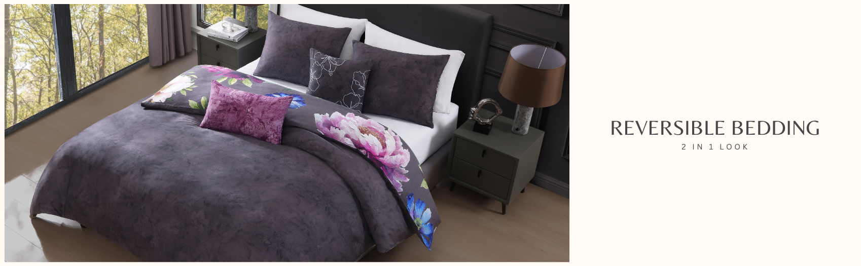 elegant blossom reversible bedding