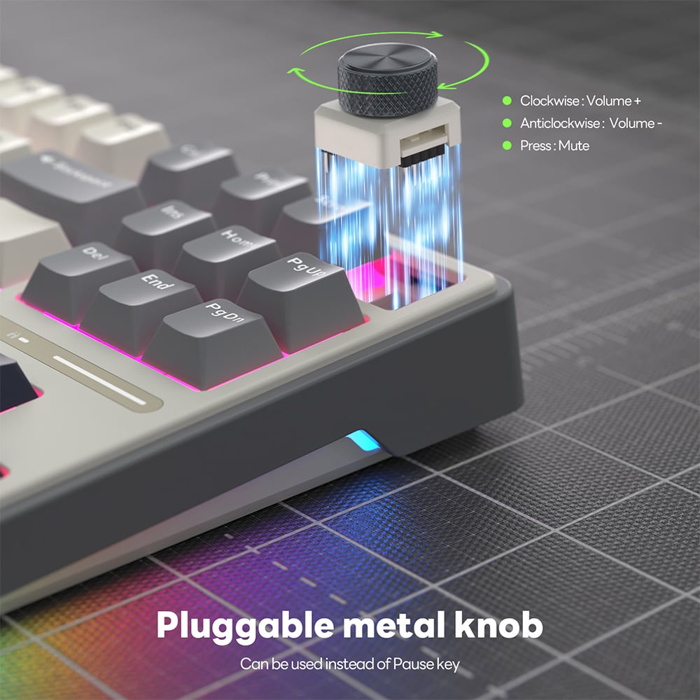 Pluggable metal knob