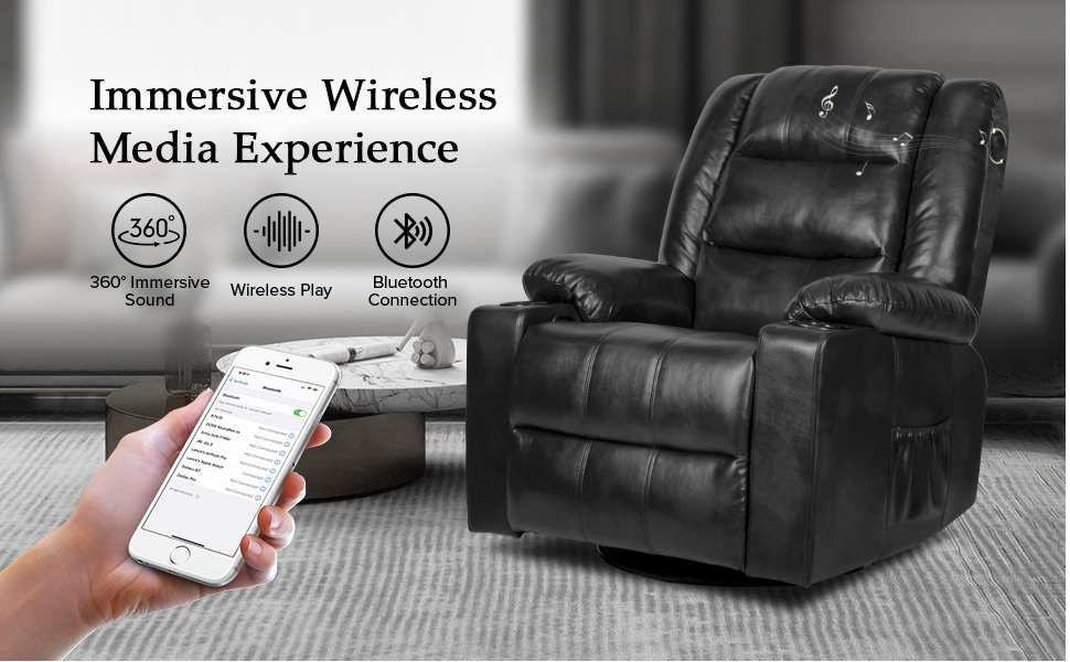 ComHoma Massage Recliner Chair with Speaker Pu Leather Home Theater