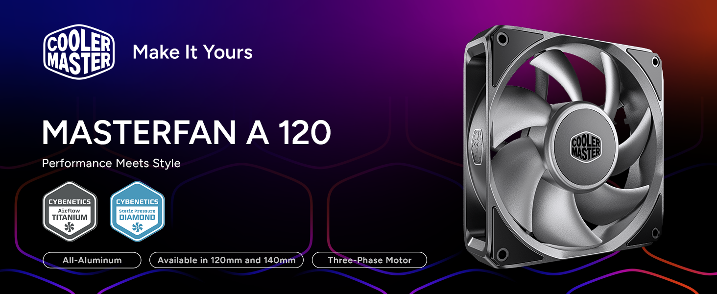 Cooler Master MFZ-P2NA-25NPK-R1 MasterFan A Series 120mm PC Case Fan