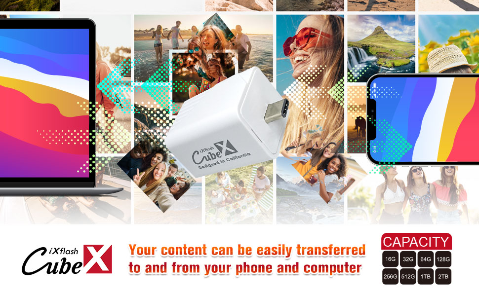 PioData iXflash Cube Type C Easy to transfer between devices