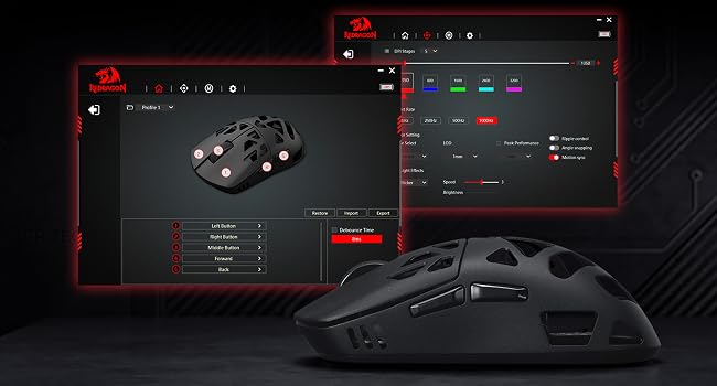 Redragon M997 3-Mode Wireless Lightweight Gaming Mouse Remapping Keys | Magnesium Alloy Design, Cabl