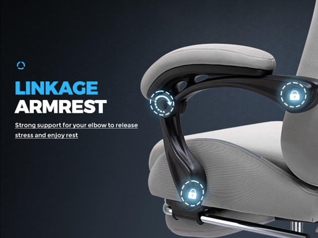 Gaming Chair Fabric with Pocket Spring Cushion,Computer Office Chair with Lumbar Support for Adults