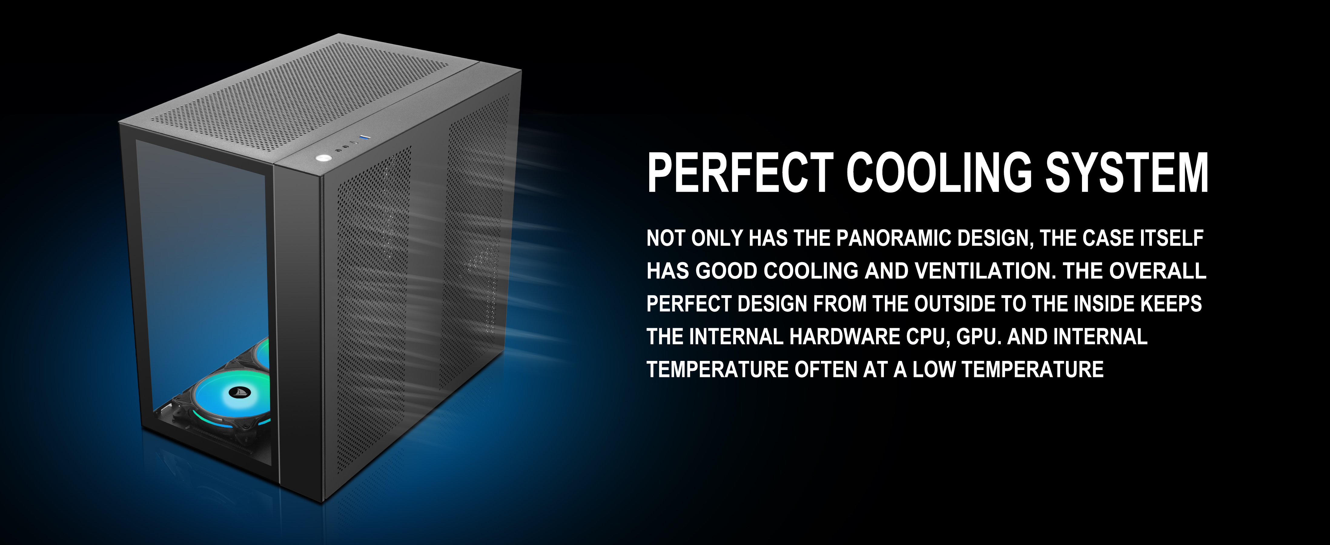 PC CASE ATX Mid Tower Case Tempered Glass Gaming Computer Case Without ARGB Fan Black