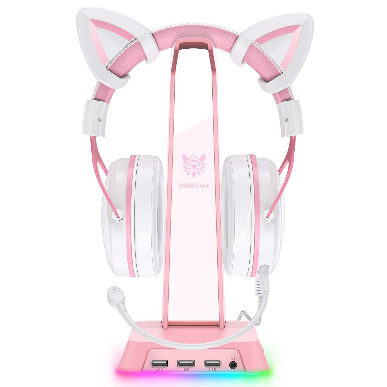 NEWSTYP RGB Gaming Headphone Stand Computer Headset Desktop Display Holder