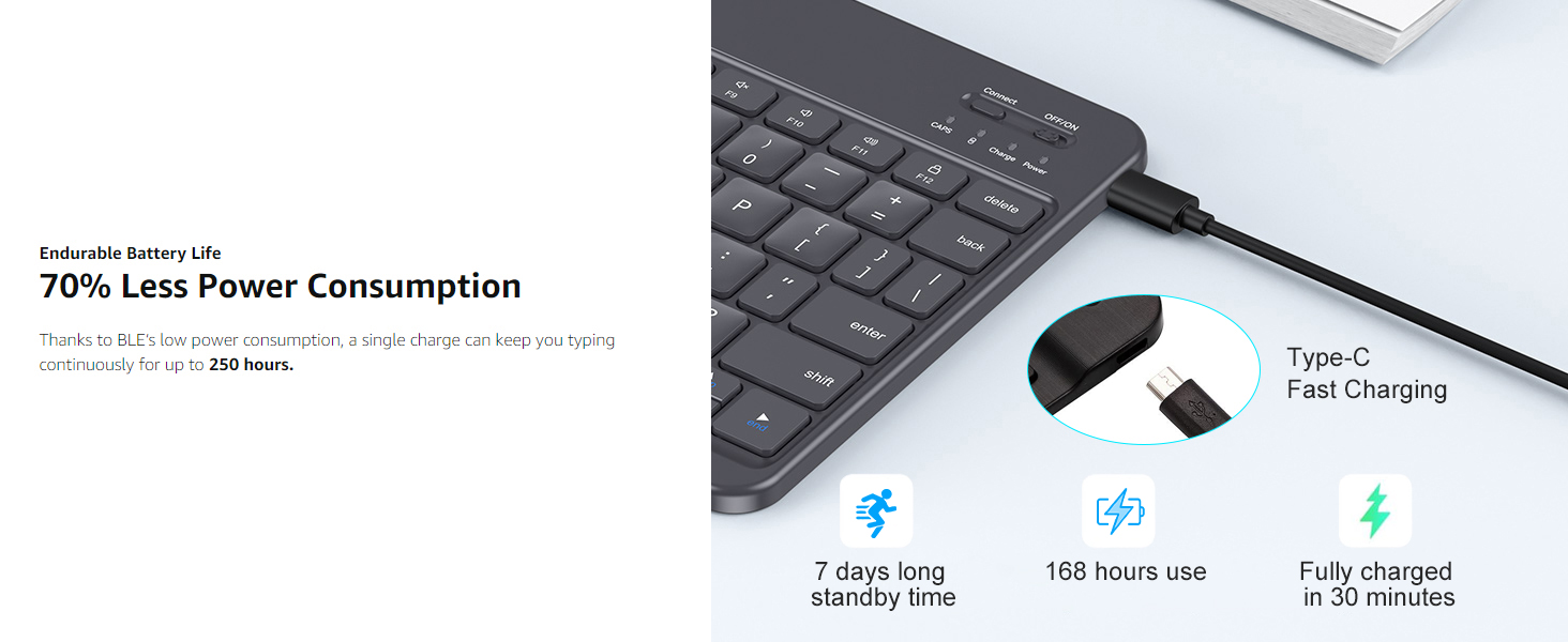 10 inch Bluetooth keyboard