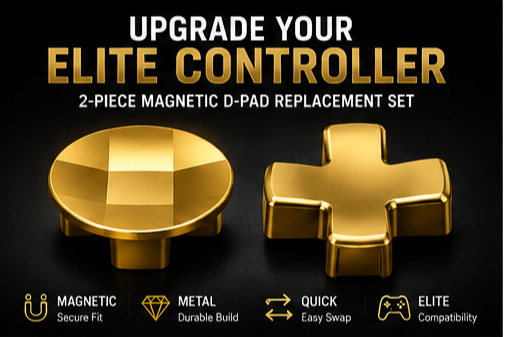 gold magnetic d-pad, gold metal d-pad replacement