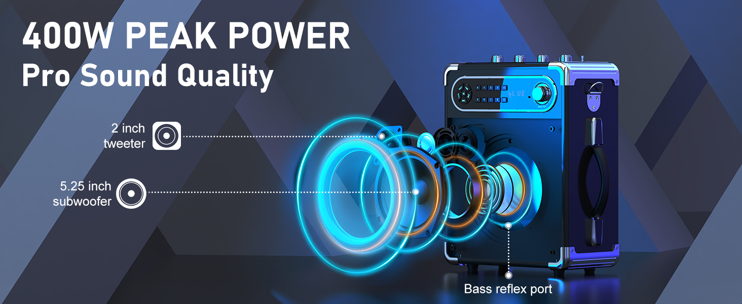 400W Peak Power Pro Sound Quality