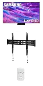 Samsung QN55QN80F TV with Walts FIXED-MOUNT-43-90 TV Mount and 3-Outlet-Surge