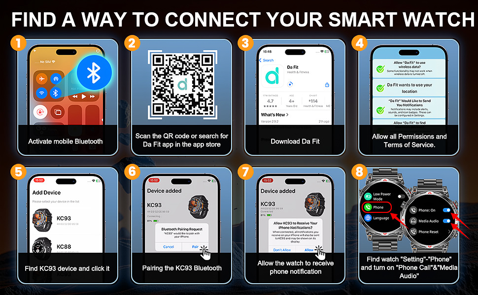 Smart Watch with 1.56-inch AMOLED HD Screen--Military-Grade Durability--Multi-Function Smartwatch