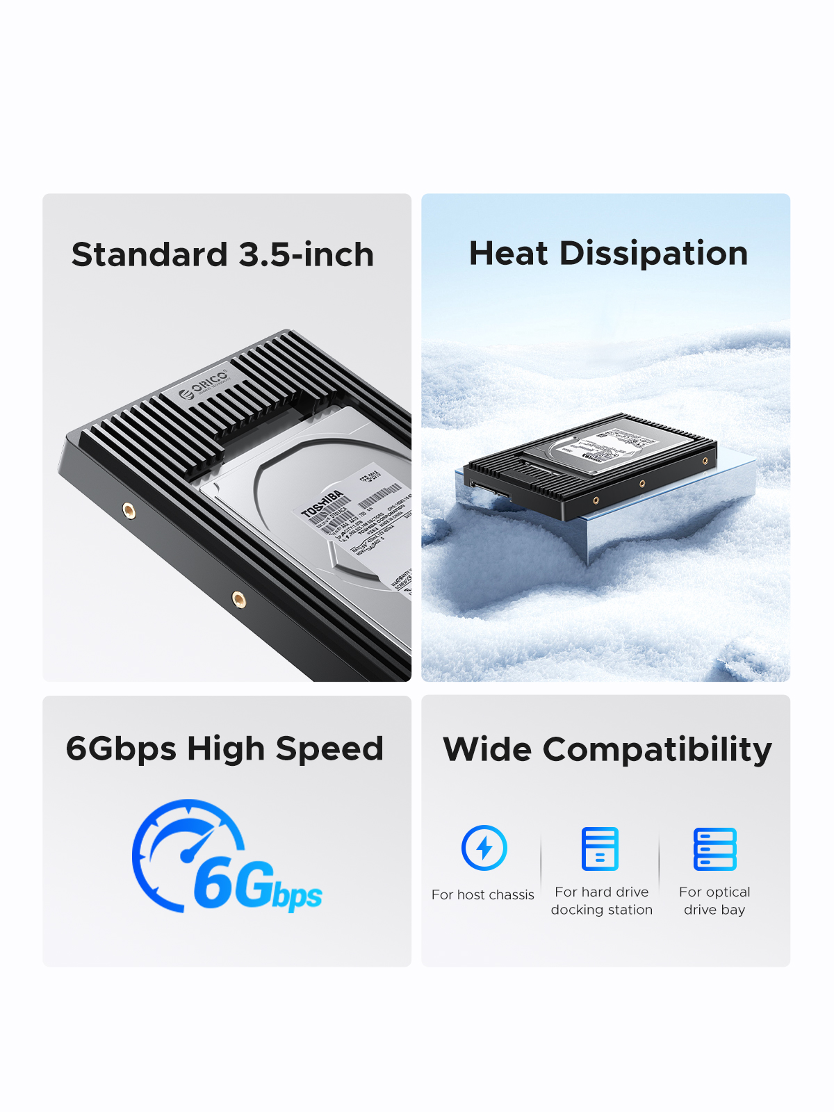 2.5 SSD SATA to 3.5 Hard Drive Adapter