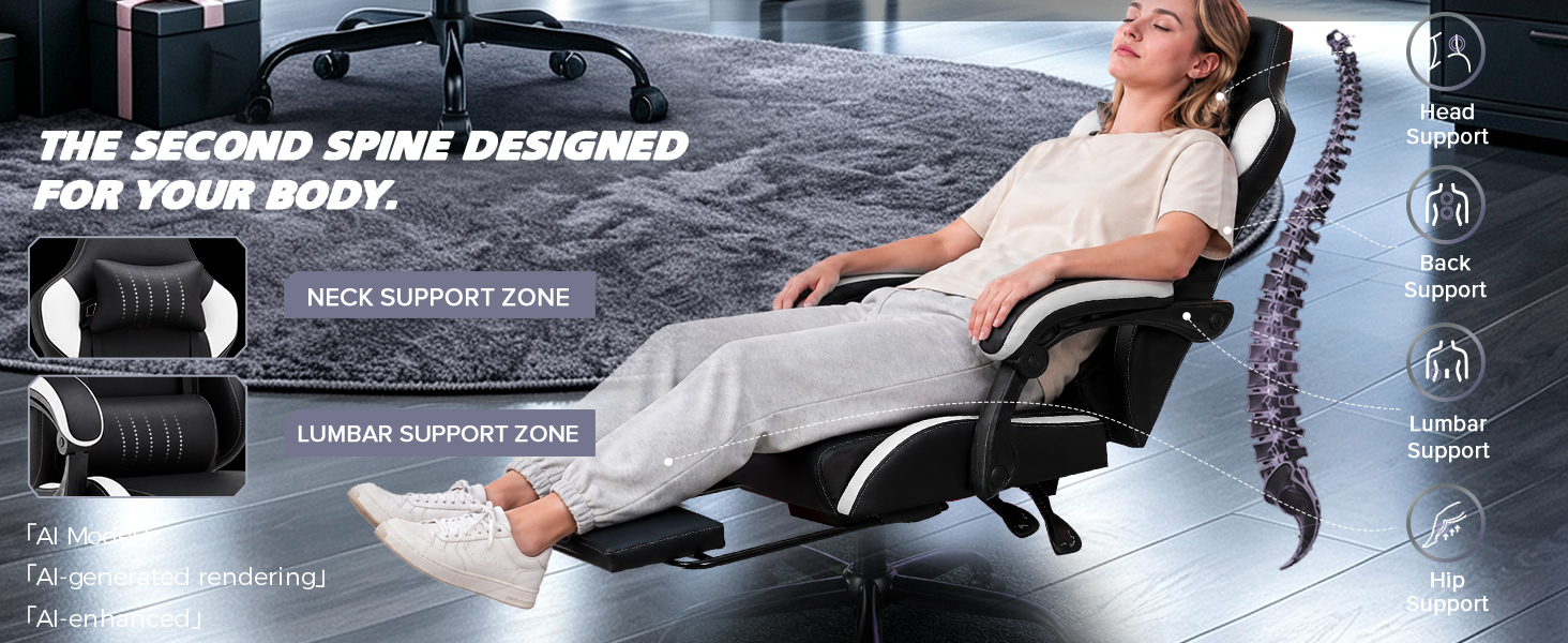 Gaming Chair with Footrest