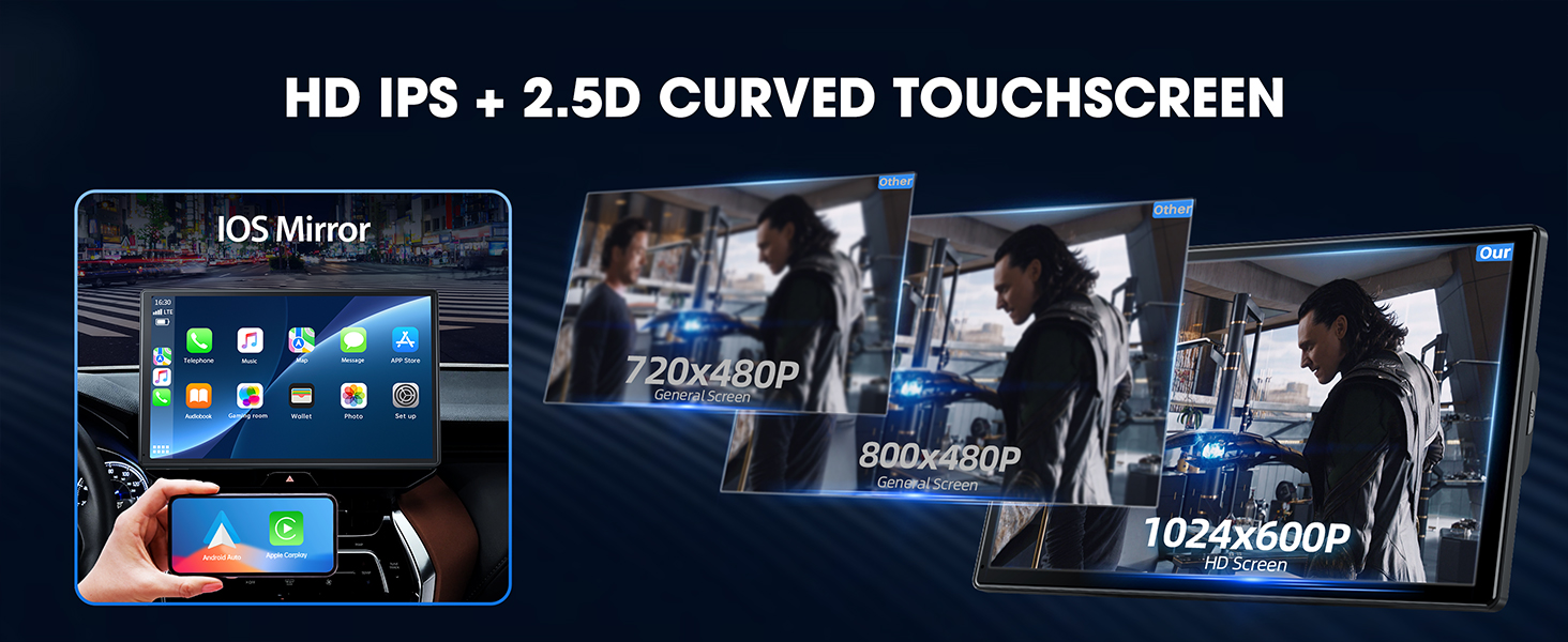 1080P Full HD IPS Touch Screen Car Stereo Receiver