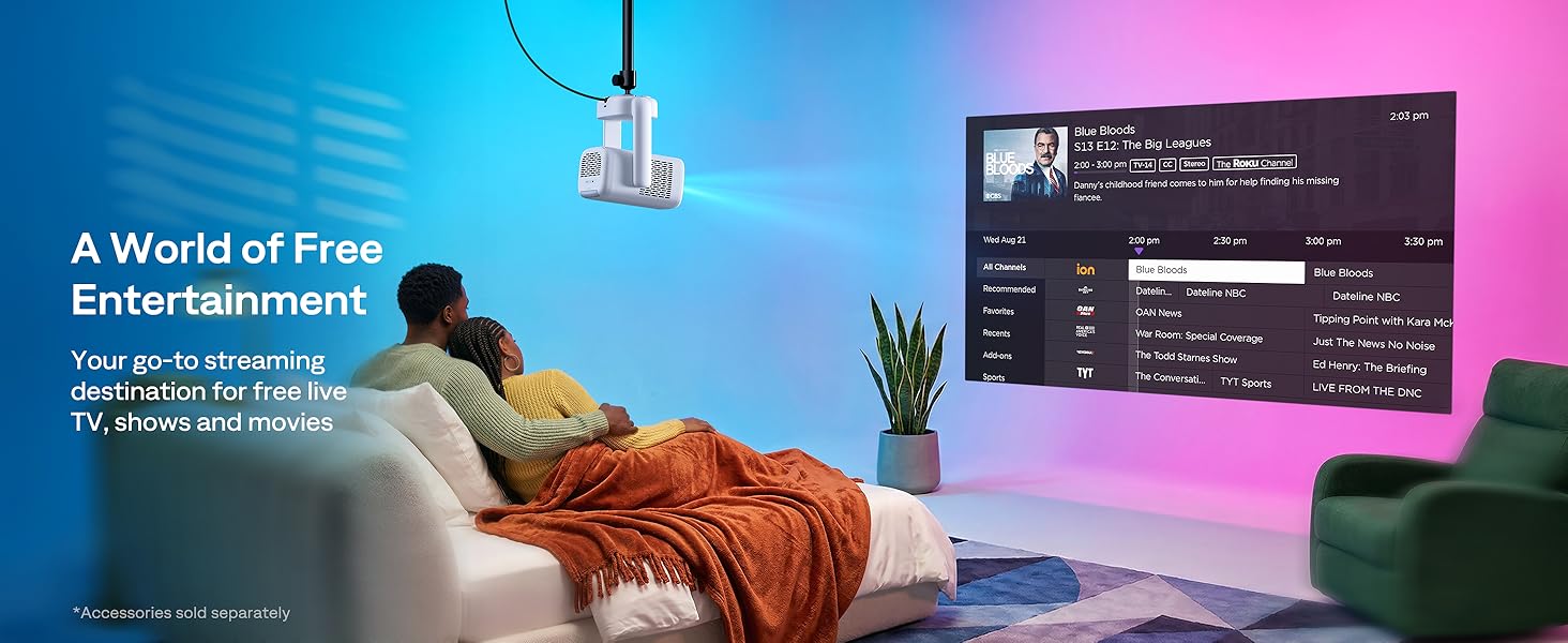 Aurzen EAZZE D1R air Roku TV Smart Projector
