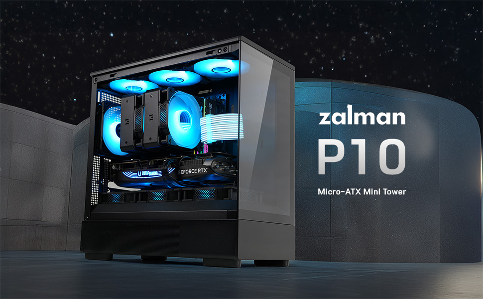 zalman p10 matx mini tower panoramic pc case