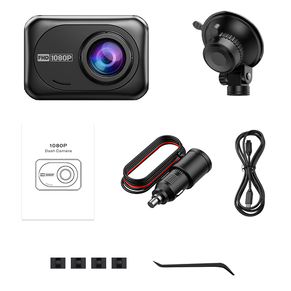 CAMPARK DC18 Dash Cam Front 1080P FHD 2.45 Dash Camera for Cars 170° Wide  Angle Car Camera with Super Night Vision, WDR, G-Sensor, Loop Recording 