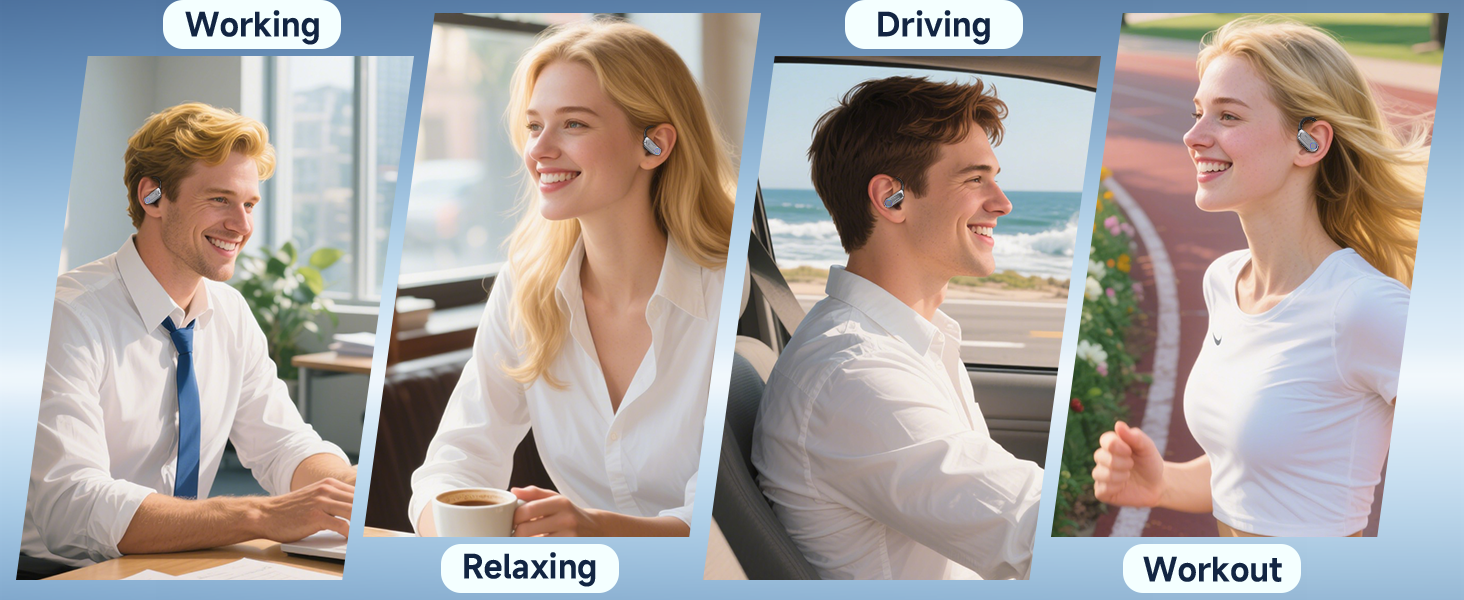 Wireless Sports Earbuds, Bluetooth 6.1 Over-Ear Hook Headphones with 90H Playtime