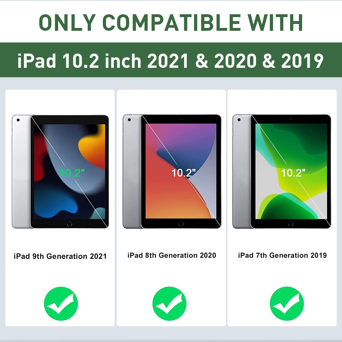 Bonaever - Antichoc Coque pour iPad 10.2 pouces iPad 9e Génération 2021/iPad  8ème Génération 2020/iPad 7ème Gén 2019, Housse Étui de Robuste avec  Support Rotatif à 360°et Dragonne, Bandoulière, Porte-Crayon - Housse