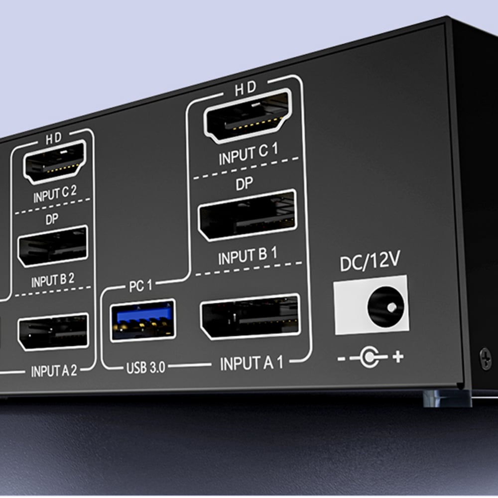 Stable use Equipped with a DC/12V power supply port, you can make the operation of the KVM switch mo