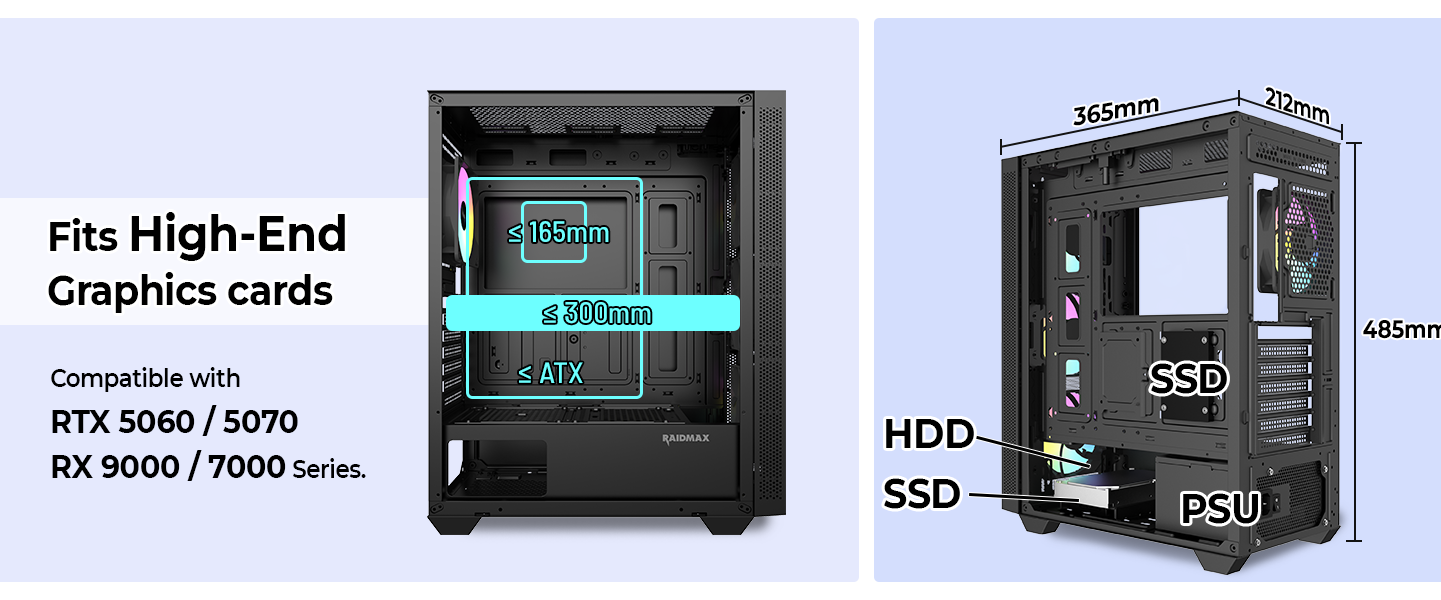 v217 mesh intake airflow argb fans