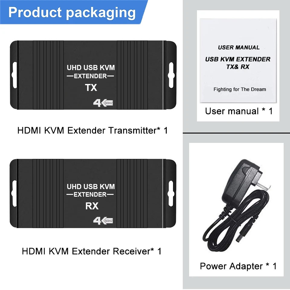 4K HDMI KVM USB Extender Over IP Over