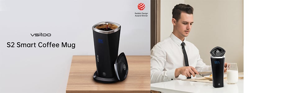VSITOO Coffee Mug Warmer & Mug Set, Beverage Cup Warmer for Desk