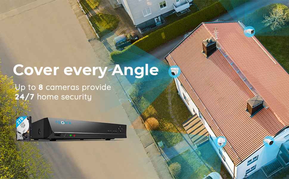 Reolink 4K PoE NVR 8 Channel PreInstalled 2TB Hard Drive 4K/5MP/4MP