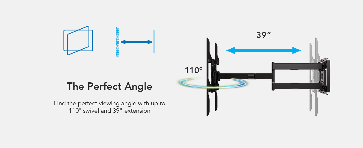Mount-It! MI-394 Heavy Duty TV Wall Mount With Long Extension Arms