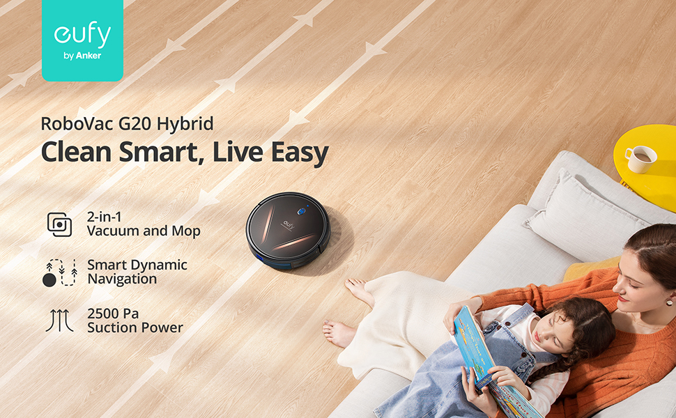 eufy by Anker, RoboVac G20 Hybrid, Robot Vacuum, Smart Dynamic