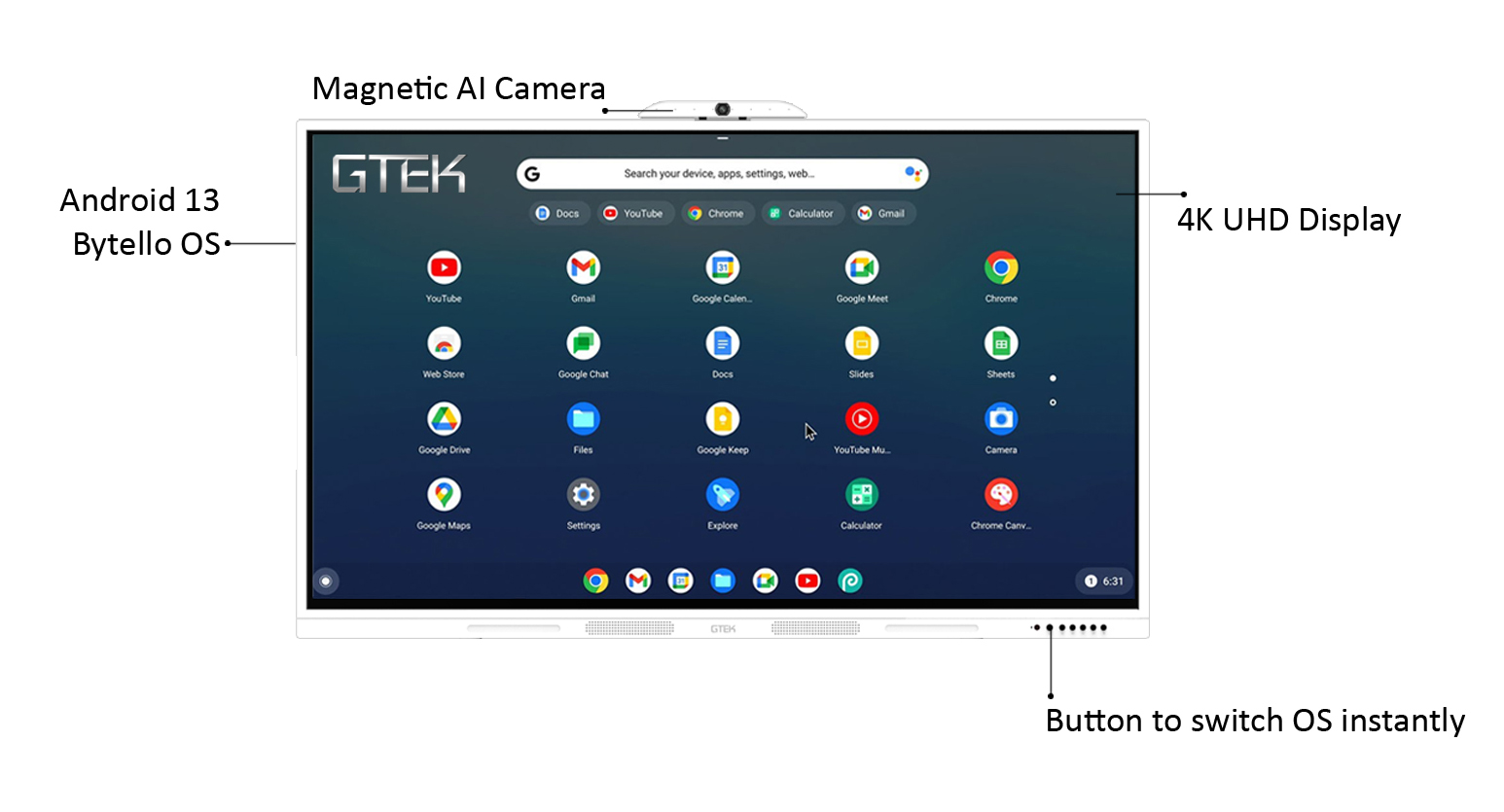 GTEK Infrared Interactive Digital Signage Built-in Speakers with Single OS Android