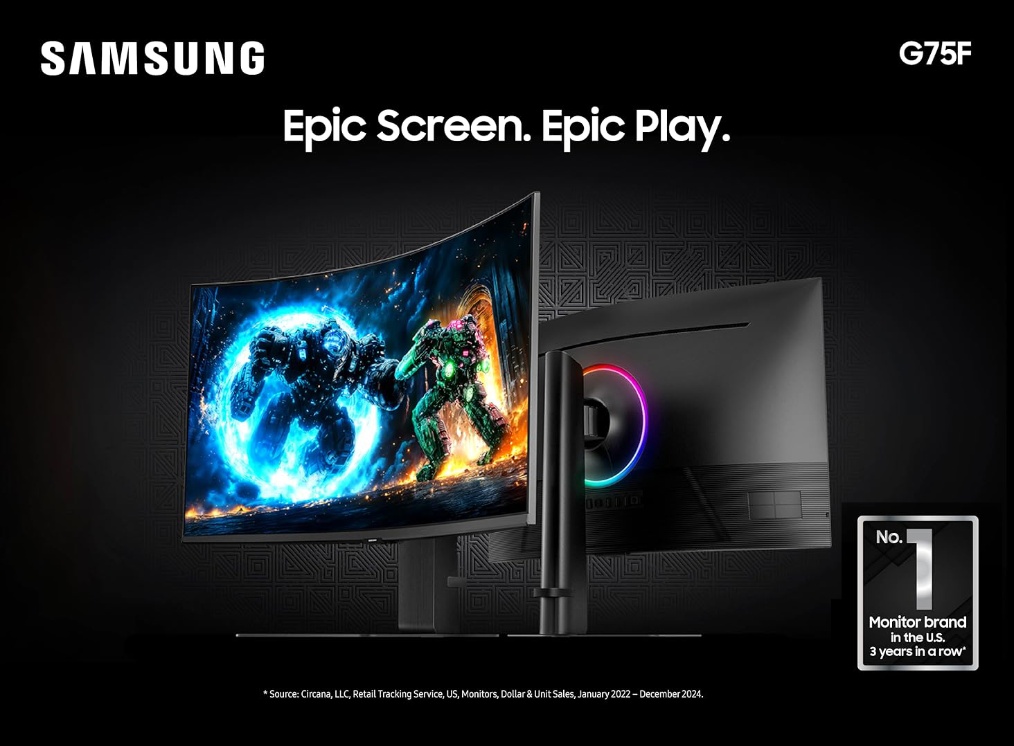 SAMSUNG Odyssey G75F LS37FG75DENXZA Gaming Computer Monitor