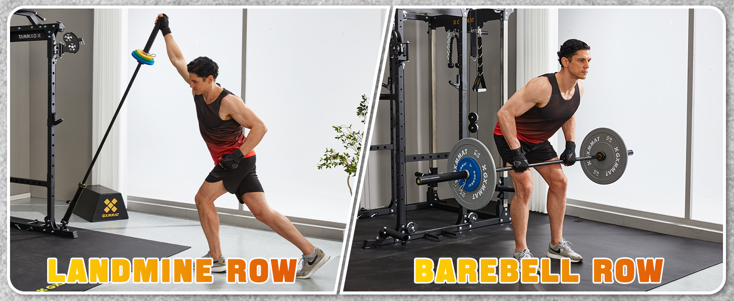 landmine row barebell row