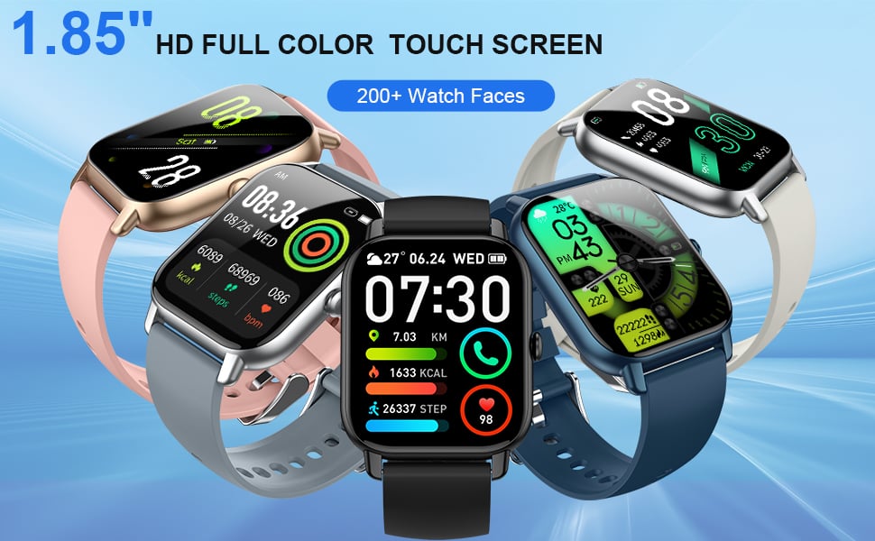 1.85 Smart Watch for Men and Women with Full Touch Screen, Heart Rate –  Giftco