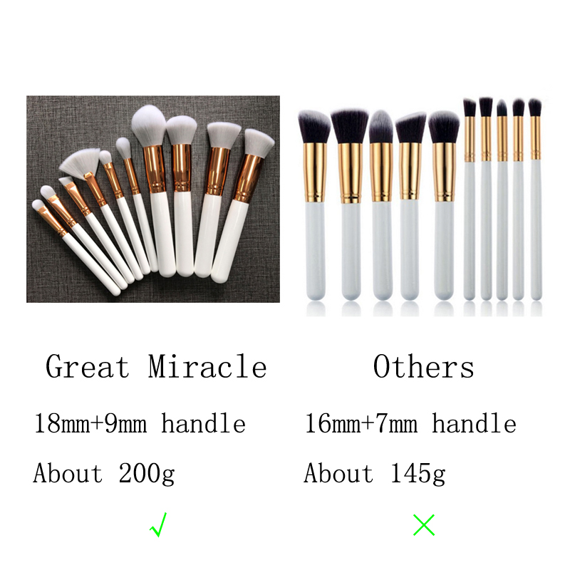 10Pcs Kabuki Makeup Brush Set